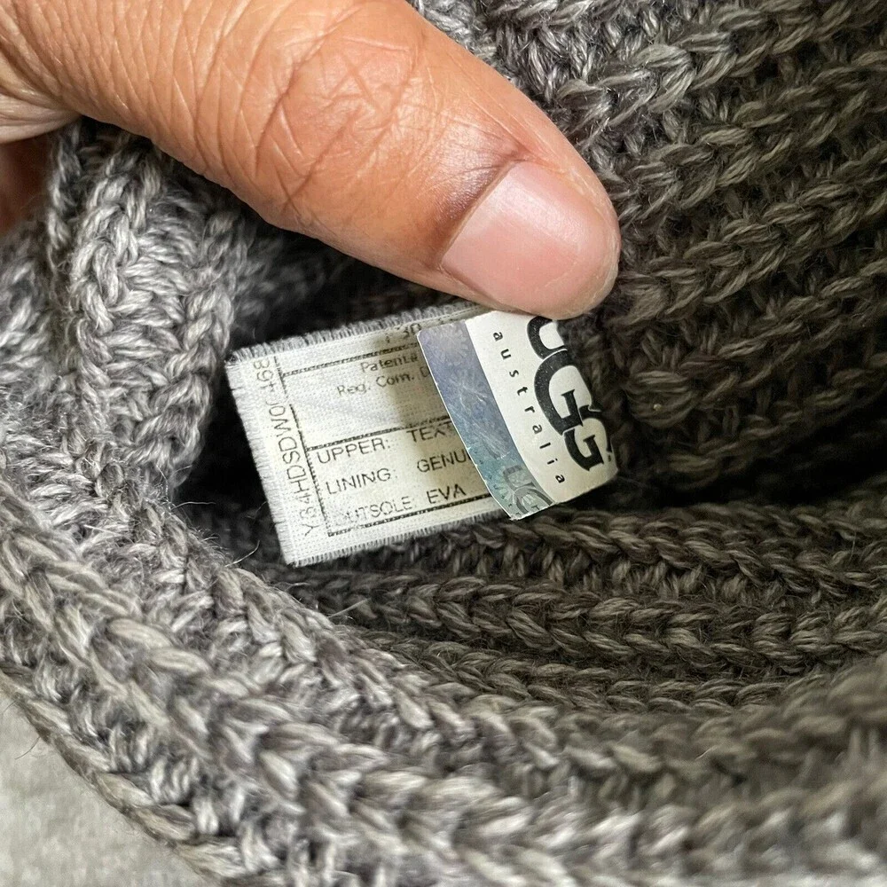 UGG Australia Boots Womens 8 Gray Classic Cardy Tall Knit Winter 5819 Fold Over